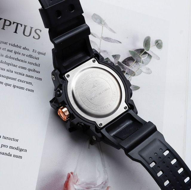 新品 腕時計デジタルウォッチ 多機能 LED 黒/青の画像4