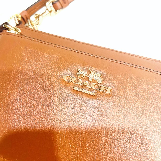 【未使用】COACH コーチ リスレット ストラップ ポーチ カードケース コインケース 51928 ブラウン 茶 レザー 革 純正箱【送料無料】