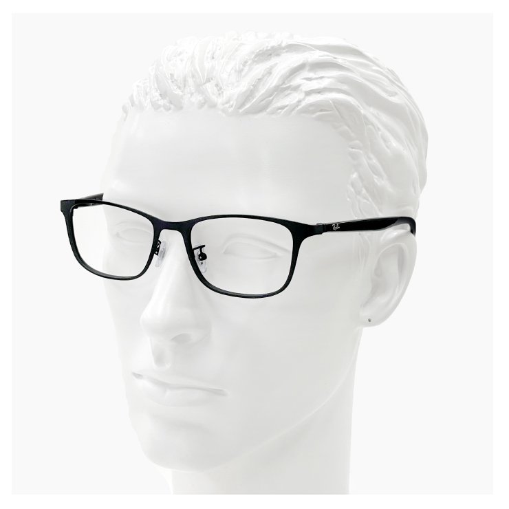 新品 レイバン メガネ 眼鏡 rx8773d 1012 53mm Ray-Ban メンズ レディース ユニセックス rb8773d チタン スクエア 型 めがね 黒縁 黒ぶち_画像6