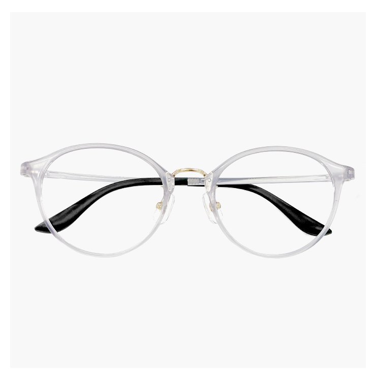 新品 メガネ ボストン 型 5630-2 眼鏡 コンビネーション フレーム クリアグレー カラー お家メガネ レディース メンズ ユニセックス モデル_画像2
