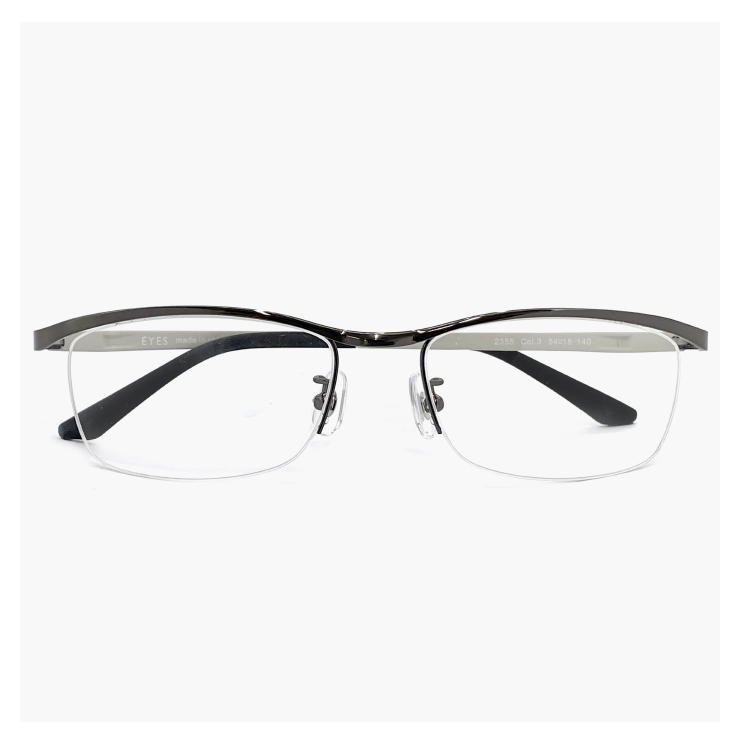 新品 メンズ ナイロール メガネ 2355-3 度付き 伊達 度あり 老眼鏡として 対応可能 おしゃれ 眼鏡 男性用 ハーフリム 型 フレーム venus×2_画像2