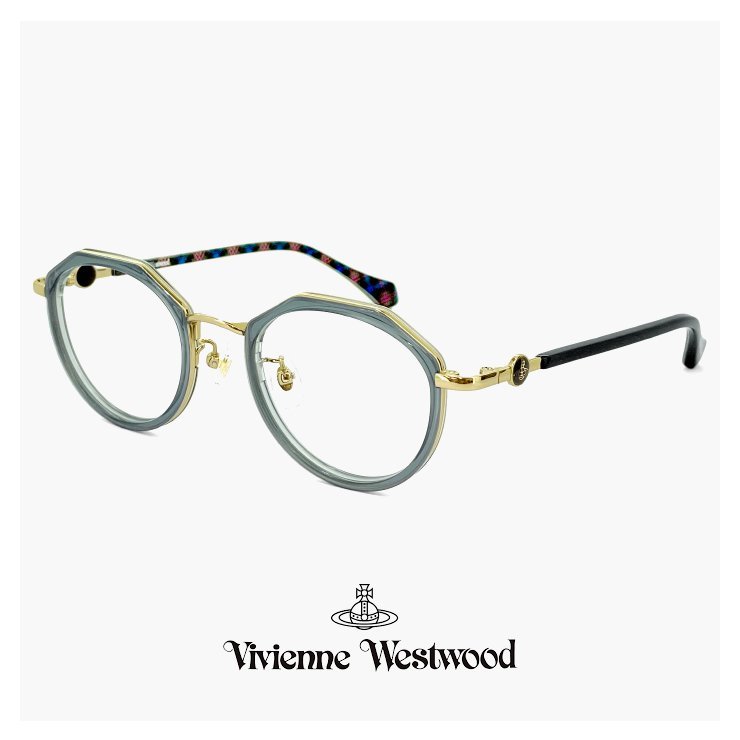 新品 ヴィヴィアン ウエストウッド メガネ レディース 40-0012 c03 49mm Vivienne Westwood 眼鏡 女性 クラウンパント 型 セル巻き