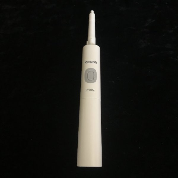 * не использовался * Omron (OMRON) аукстический тип электрический зубная щетка HT-B914-W ( белый ) * одиночный 4 батарейка 2 шт использование ( приложен ) 09 00076
