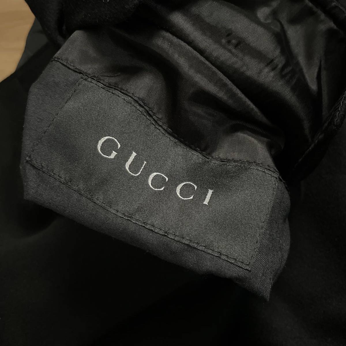 【送料無料】GUCCI グッチ リバーシブル ウール ステンカラー コート 黒 44 バルマカーン_画像5