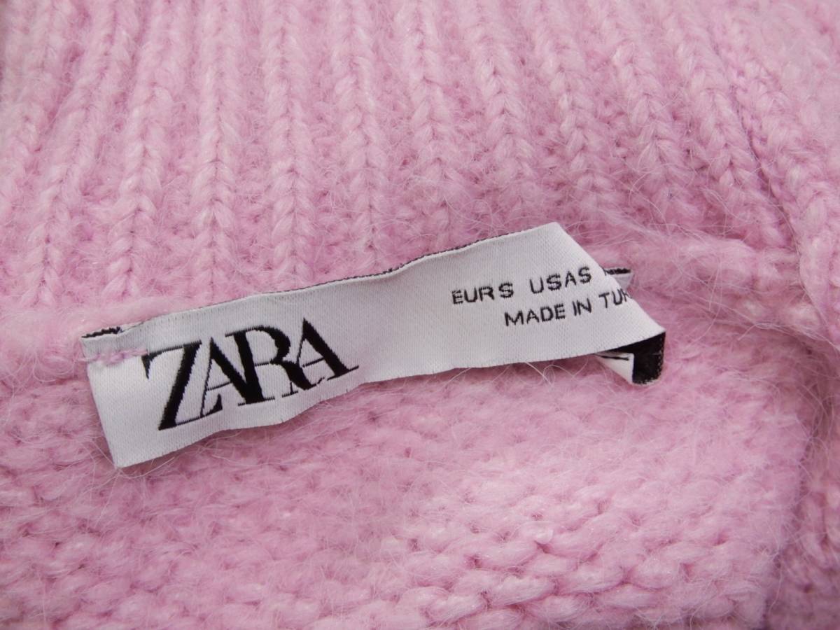 ザラ ZARA 大人可愛い☆ ハイネックタートルネック フロントショルダーダックデザイン ゆったり袖 ニットプルオーバー セーター S_画像4