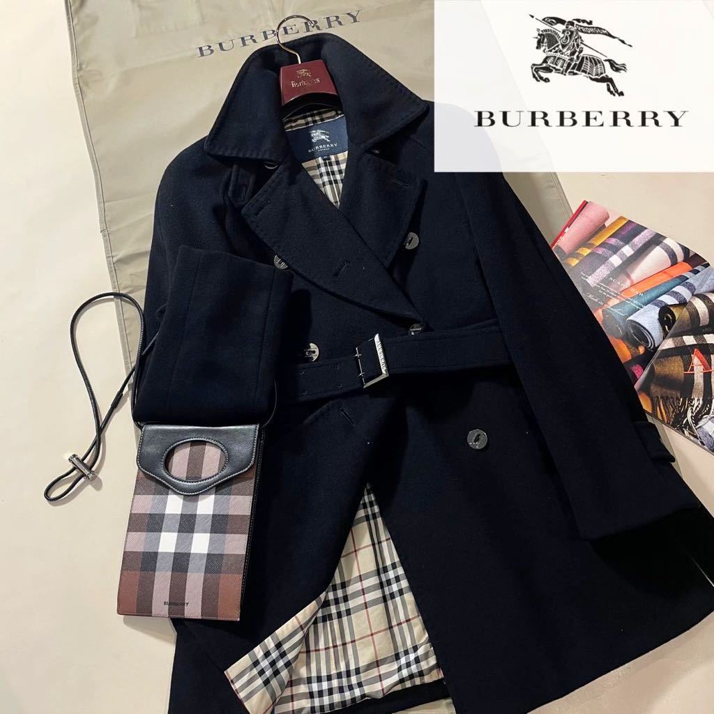 P18【華やぐモダンなシルエット】参考価格14万●超美品BURBERRY LONDON●アンゴラ羊毛!!高級トレンチコート　バーバリーコート　レディース_画像1