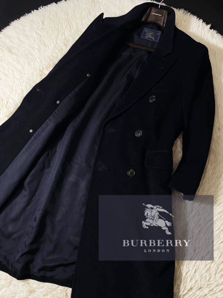 P33【なめらかな最高峰カシミヤコート】定価20万 BURBERRY collection●贅沢の極み!!カシミヤチェスターコート●メンズ　バーバリーコート_画像1