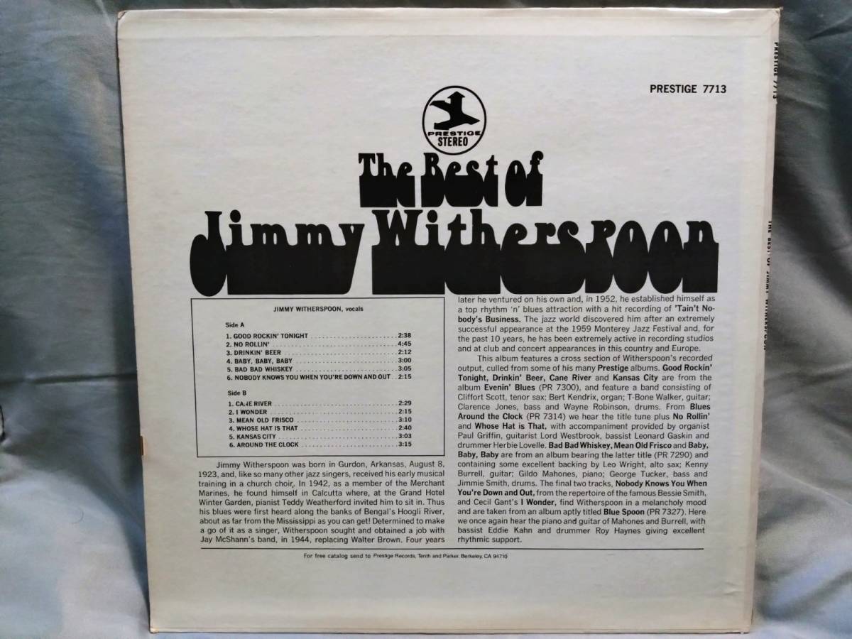 ★☆LP)The Best Of Jimmy Witherspoon / ジミー・ウィザースプーン / PRT-7713☆★_画像3