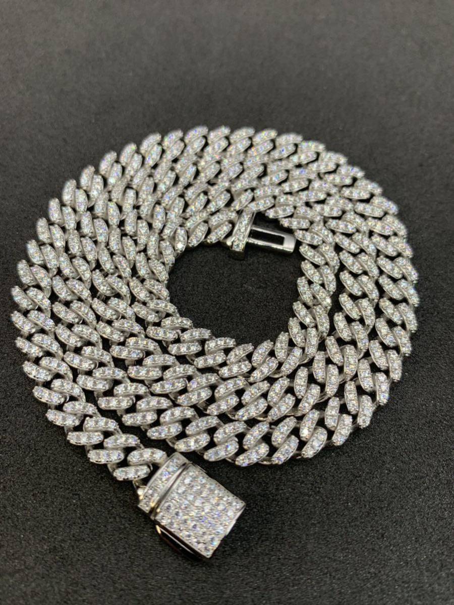 silver925 シルバー 6㎜ マイアミチェーン ネックレス 喜平 CZ