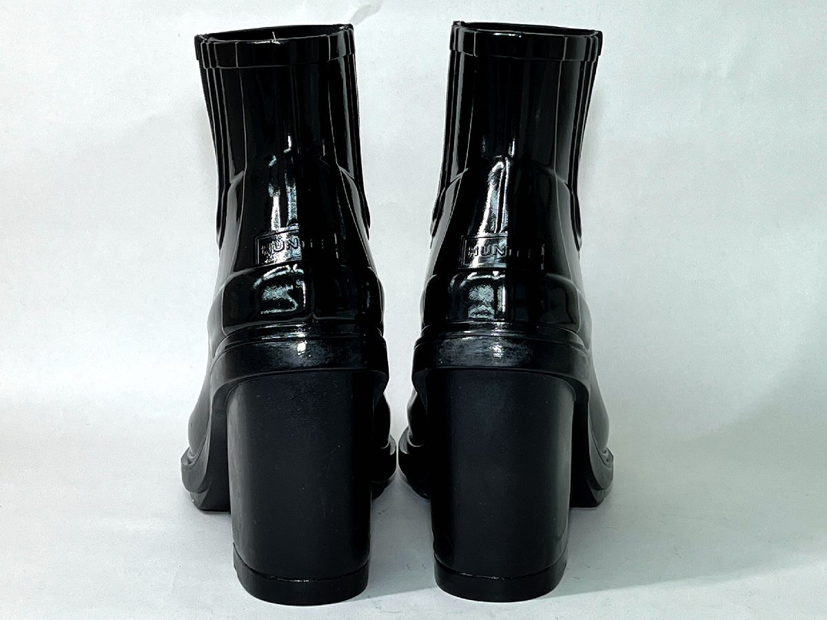 * unused HUNTER Hunter WFP1002RGL heel rain boots black 24cm box attaching 