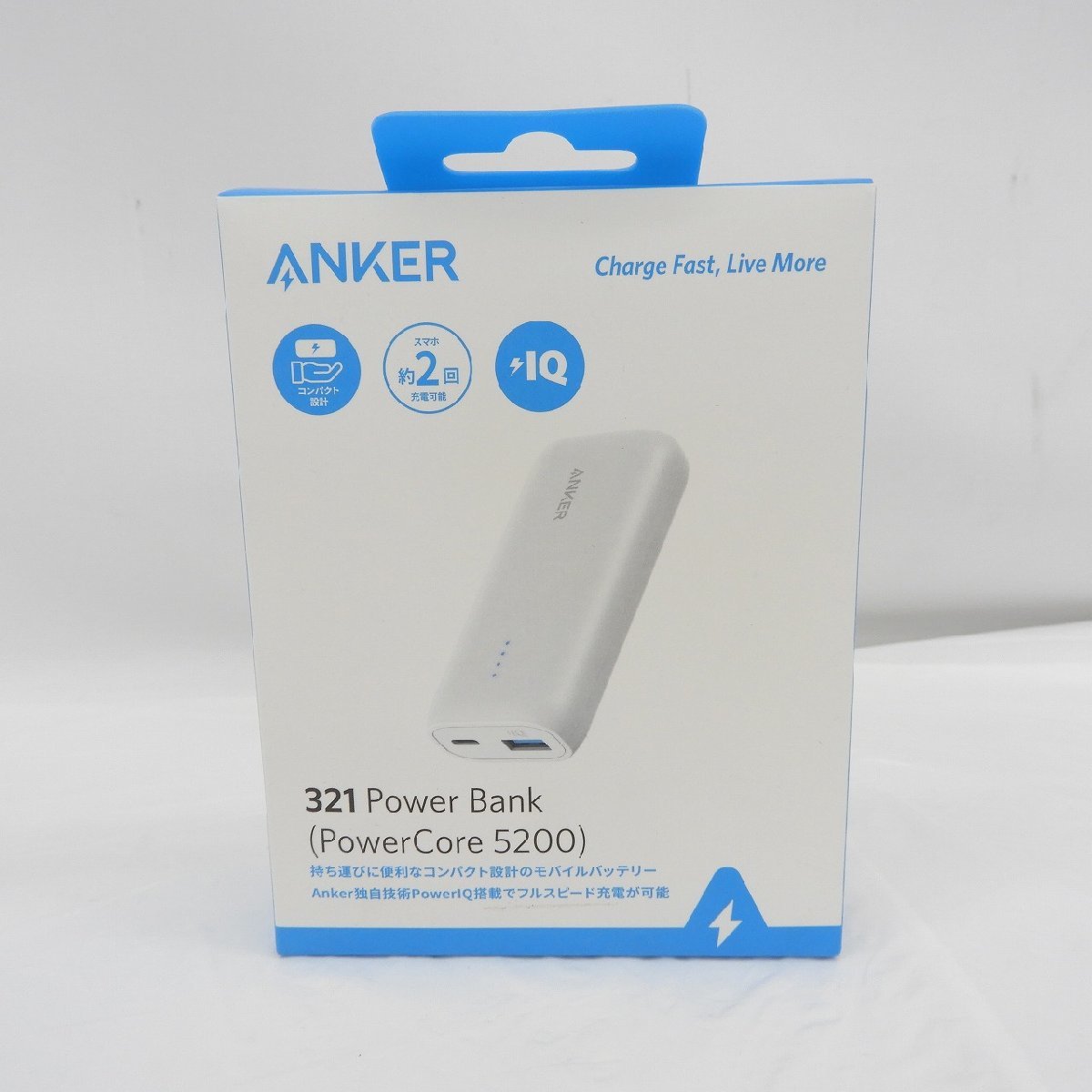 【未使用品】ANKER アンカー モバイルバッテリー 321 Power Bank (Power Core 5200) A1112N21 ホワイト 11474577 0114_画像1
