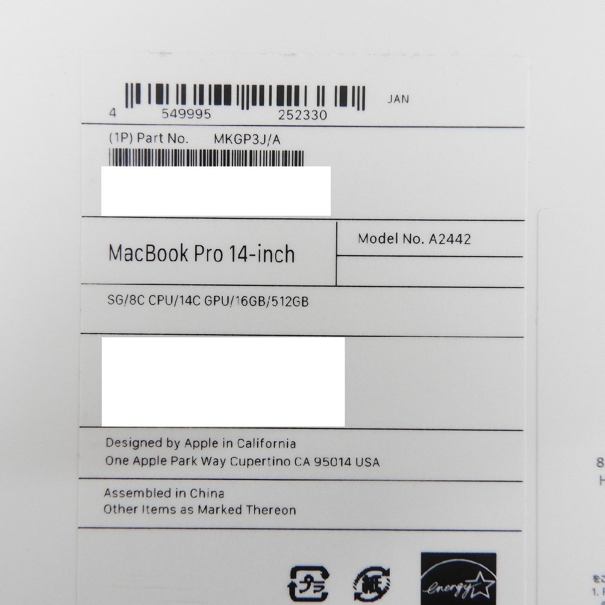 1円～【難有/中古品】Apple MacBook Pro Liquid Retina XDR 14.2 MKGP3J/A M1Pro/16GB/SSD512GB ※不具合あり 11463765 0130_画像10