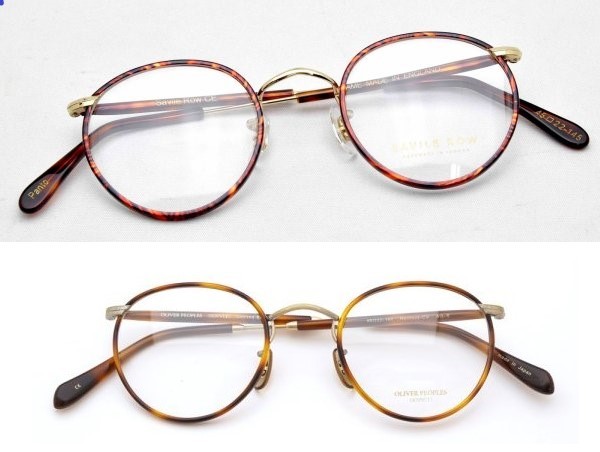 Oliver Peoples オリバーピープルズ Hartford op-78r op-78 mp-2 アイヴァン eyevan ayame クレイトンフランクリン 金子眼鏡_上がサヴィルロウ、下がHartford-CV