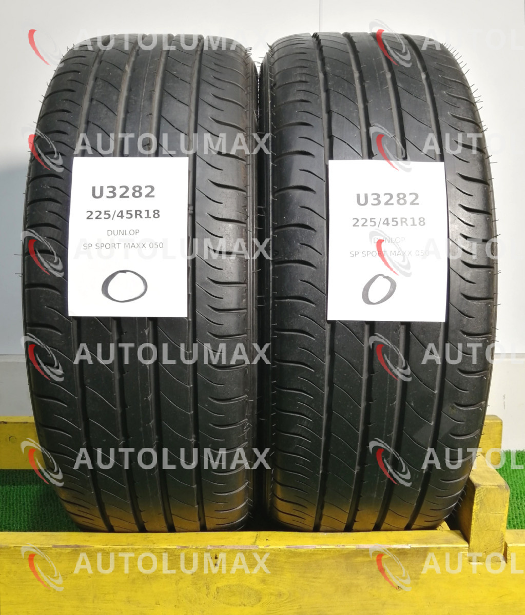 225/45R18 91W Dunlop SP SPORT MAXX 050 中古 サマータイヤ 2本セット 送料無料 225/45/18 ダンロップ U3282.O_画像1