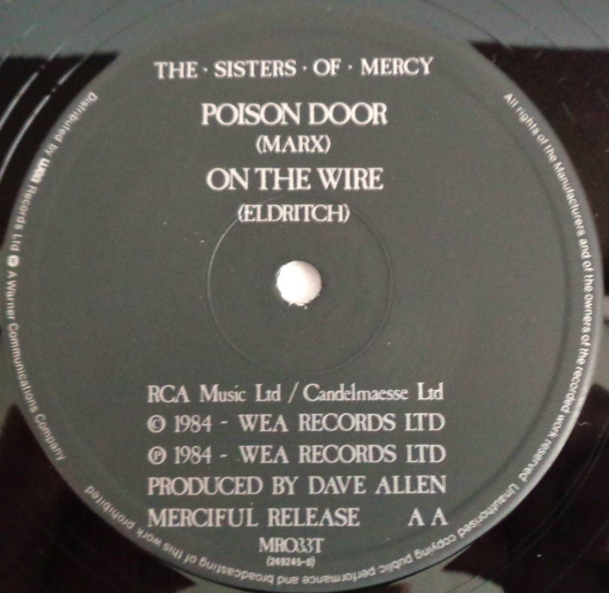 UK盤12inc Limited Edition　The Sisters Of Mercy　Walk Away　free 7inc flexi disc付　1984年　全4曲　goth　ゴシック・ロック　_画像4
