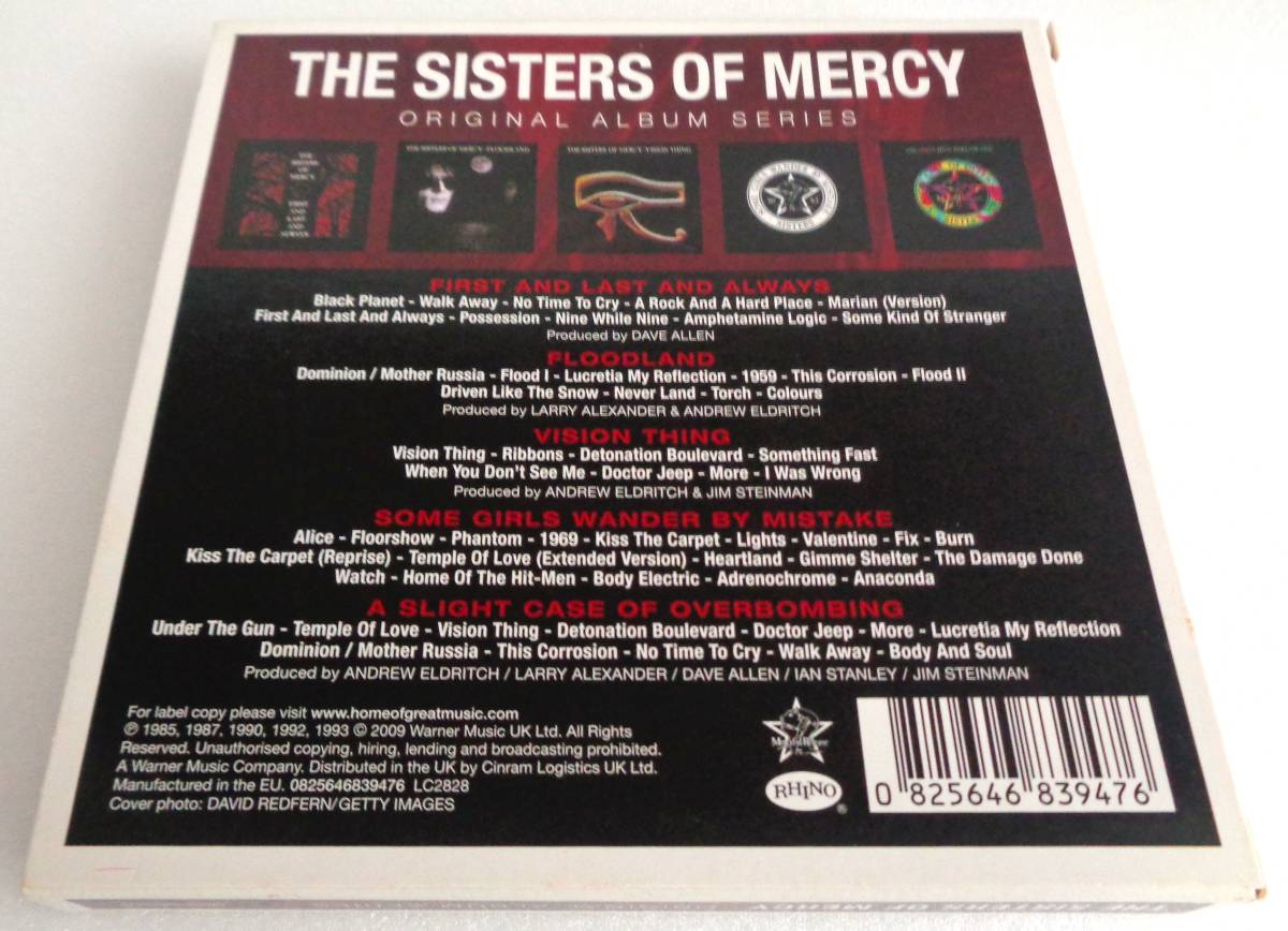 Europe盤5枚組CDBOXセット　The Sisters Of Mercy　Original Album Series Compilation　2009年　Rhino Records　Goth　ゴシック・ロック_画像2