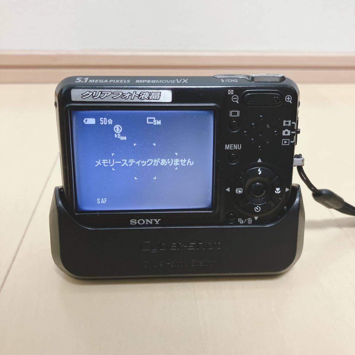 SONY Cyber-shot デジカメ DSC-T3 充電器付 デジタルカメラ ソニー サイバーショット ブラック ジャンク品の画像6