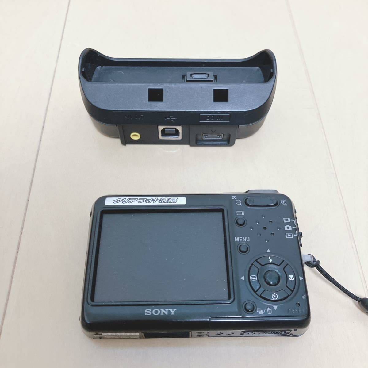 SONY Cyber-shot デジカメ DSC-T3 充電器付 デジタルカメラ ソニー サイバーショット ブラック ジャンク品の画像3