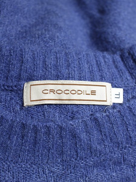 CROCODILE クロコダイル ロゴ刺繍 編み柄 クルーニット LL_画像4