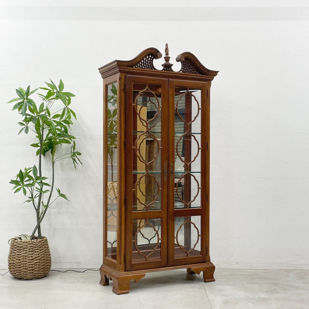 〓 アメリカンドロー American draw Furniture ガラス キュリオケース チャイナ キャビネット China Cabinet 飾り棚 ディスプレイの画像1