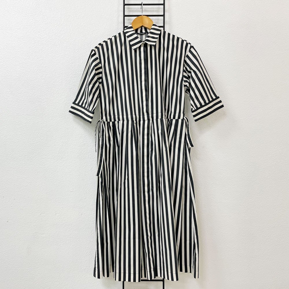● マリメッコ marimekko タサライタ ストライプ シャツワンピース Tasaraita Shirt Dress 34サイズ Annika Rimala フィンランド 美品