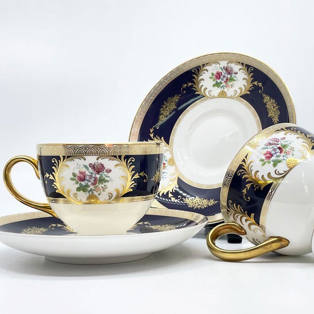 ● ウェッジウッド WEDGWOOD グロブナーガーデン GROSVENOR GARDEN コーヒー カップ＆ソーサー C&S 2客セット 箱付 イギリス