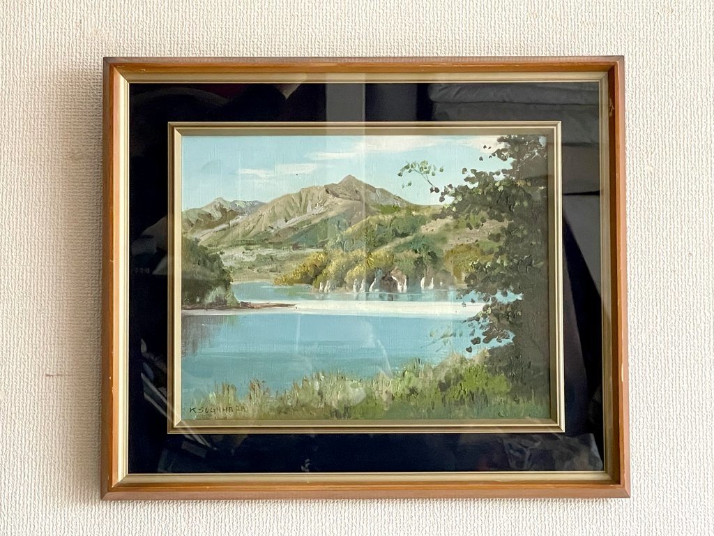 ● 菅原慶吾 Keigo Sugahara 『赤谷湖』 油彩画 額装品