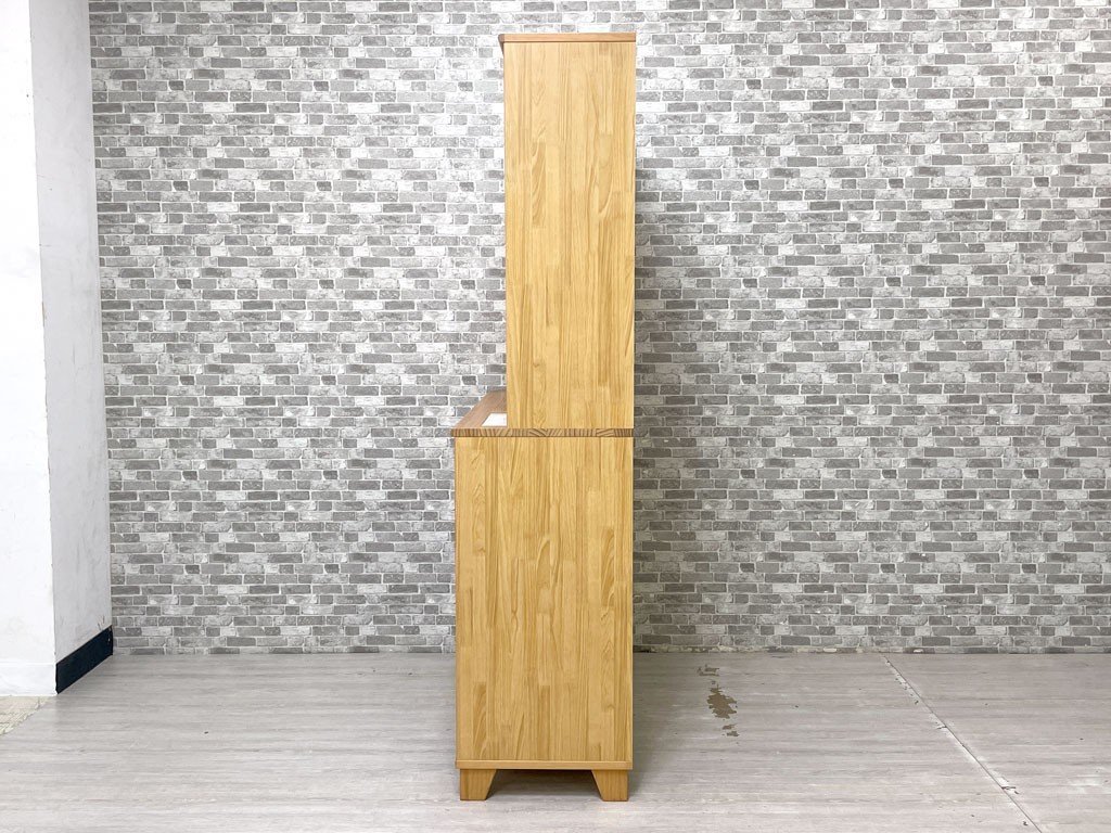 ● モモナチュラル Momo Natural ランド LAND キッチンボード パイン無垢材 タイルトップ レンジボード 食器棚 W113cm 定価￥118500-_画像3