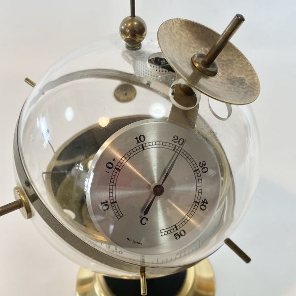 【レア】Sputnik　スプートニク　ウェザーステーション　温度計・湿度計・気圧計　ゴールド　フック付　オブジェ　ドイツ製　ビンテージ