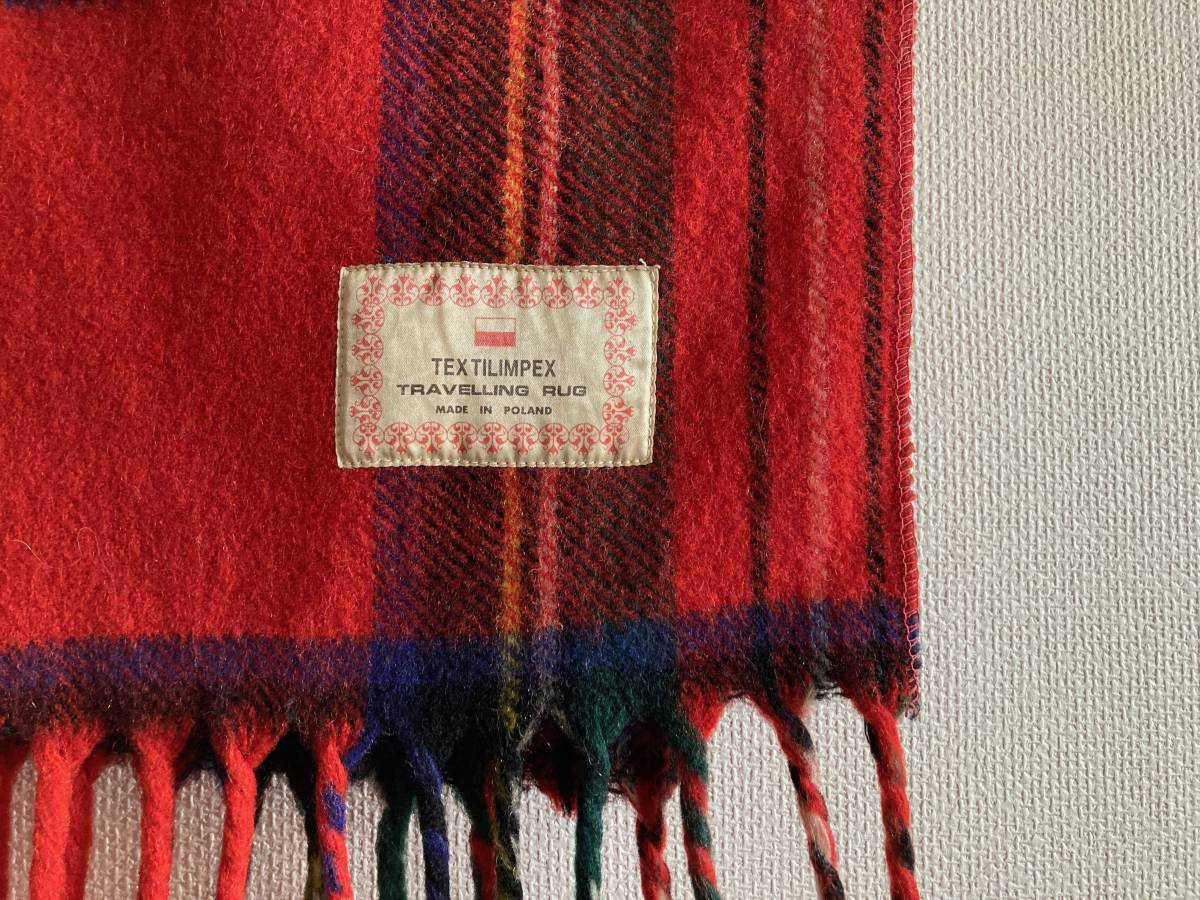 ＊TEX TILIMPEX TRAVELLING RUG/タータンチェック ラグマット vintage ひざ掛け used 多用布 ポーランド製_画像2