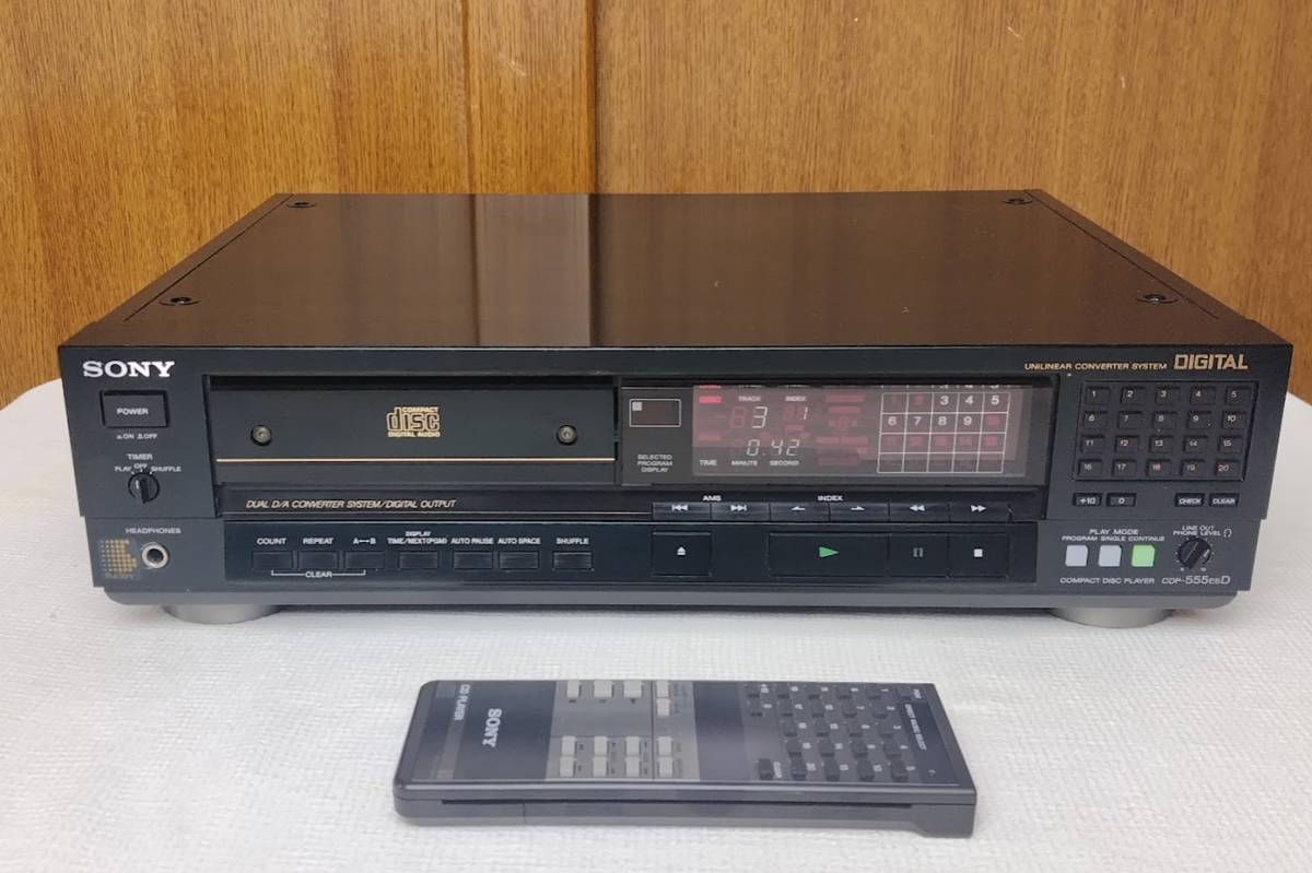 ◆動作良好◆SONY　ソニー　CDP-555ESD　【トレイベルト交換・メンテナンス済・リモコン付】_画像1