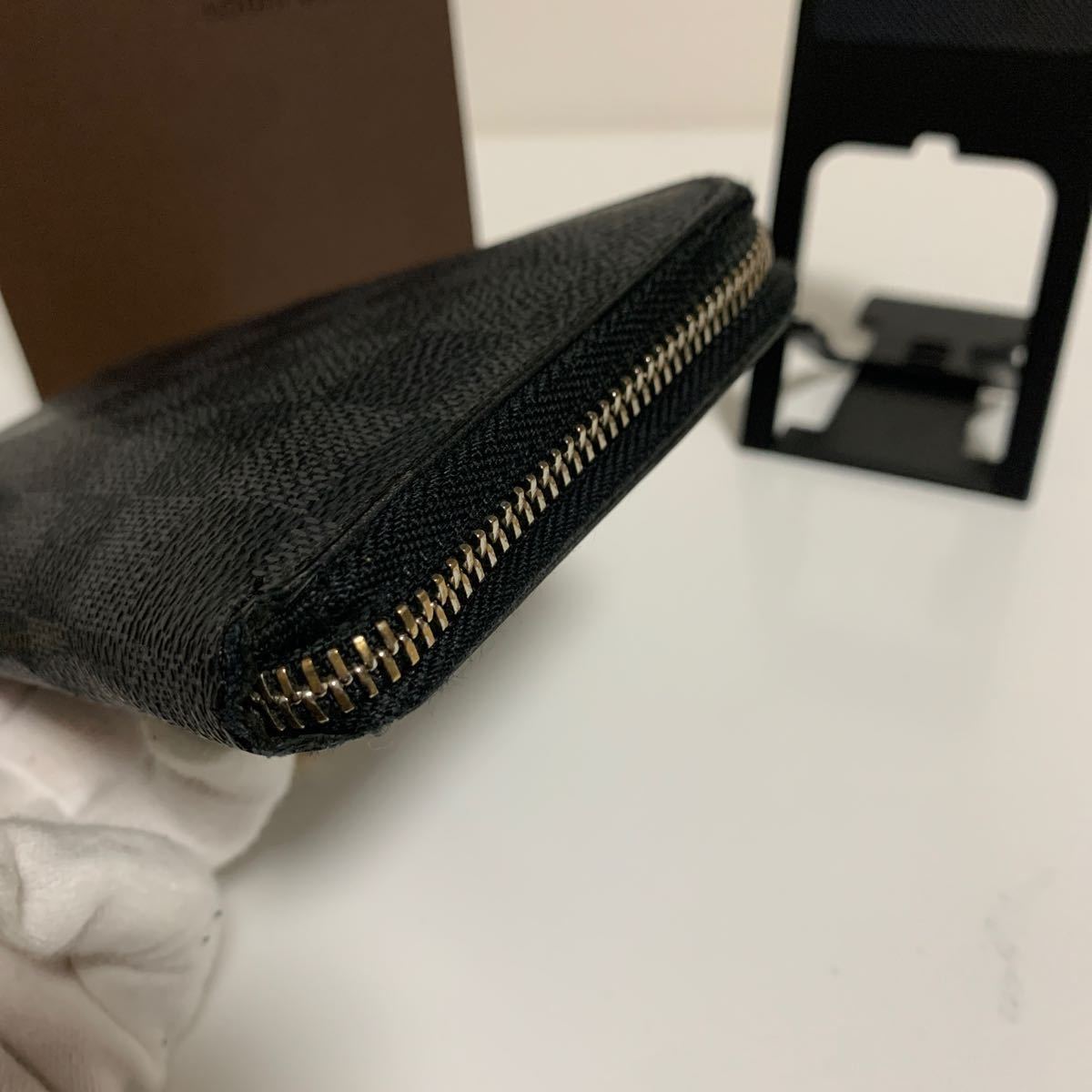 良品　LOUIS VUITTON ルイヴィトン ダミエ グラフィット ヴェルティカル ラウンドファスナー 長財布_画像3