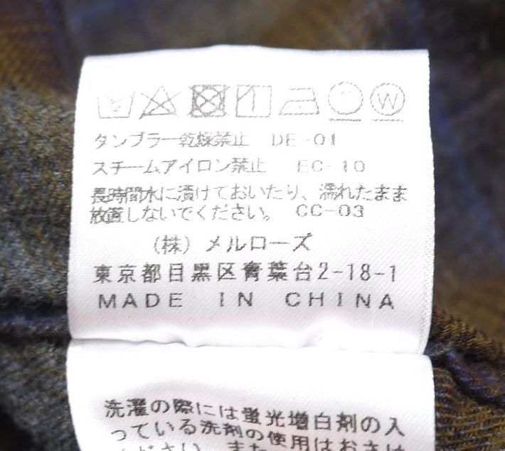 CONVERSE TOKYO コンバーストウキョウ ロング丈チェックシャツ (3) ネルシャツ メンズメルローズ_画像6