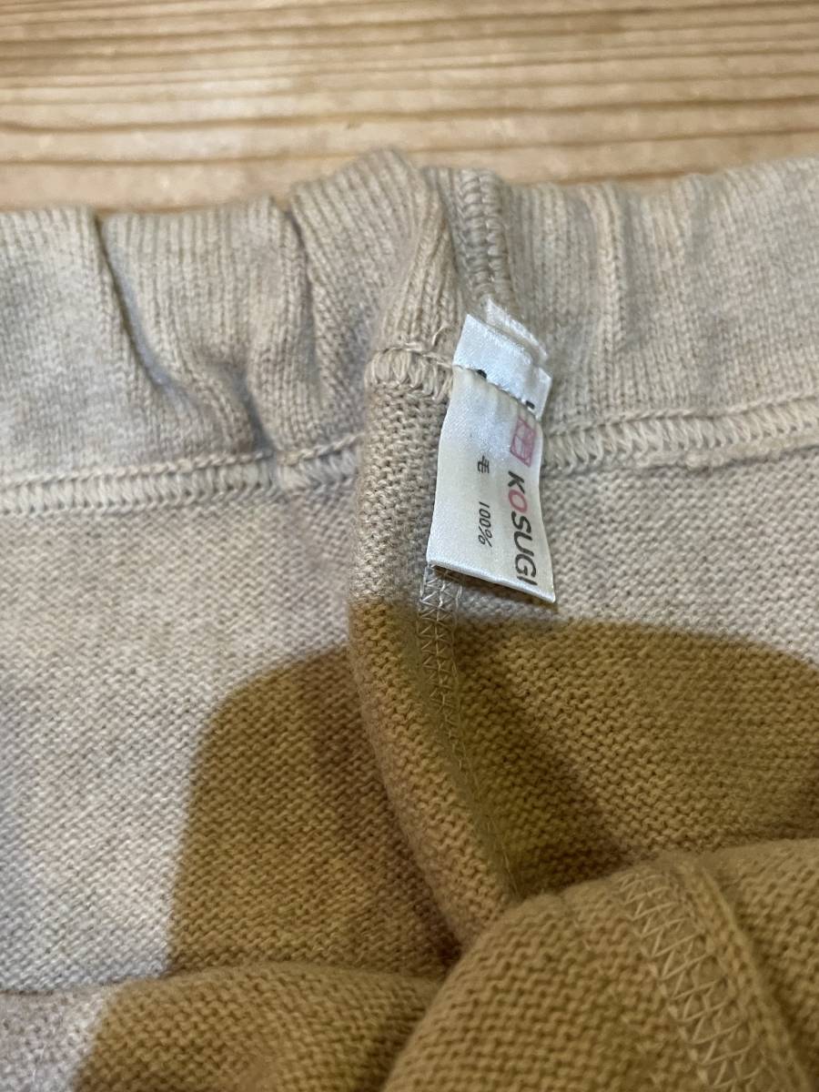 Cashmere カシミヤ混 小林産業　純毛肌着ウール100%ボタン付シャツMサイズ　ズボン下Lサイズパッチ股引き防寒肌着下着アウトドア　_画像9