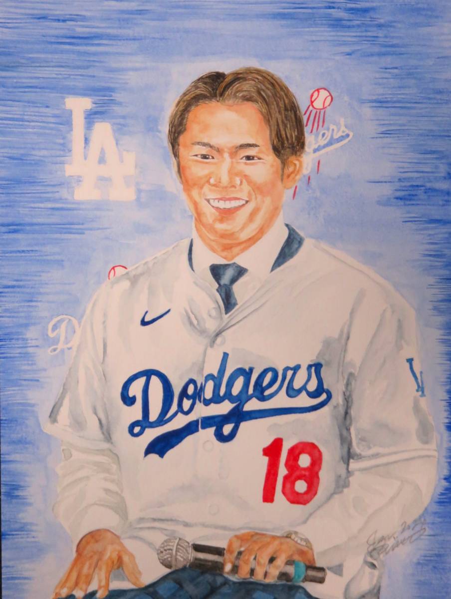  オーダーMLB選手似顔絵 一式7枚_画像3