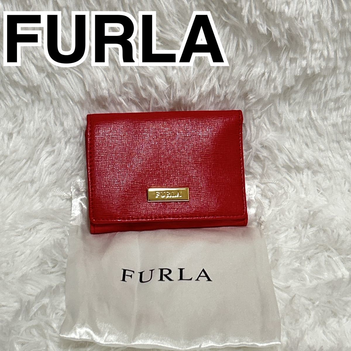 極美品 FURLA フルラ レザー 三つ折り 財布 小銭入れ カード入れ