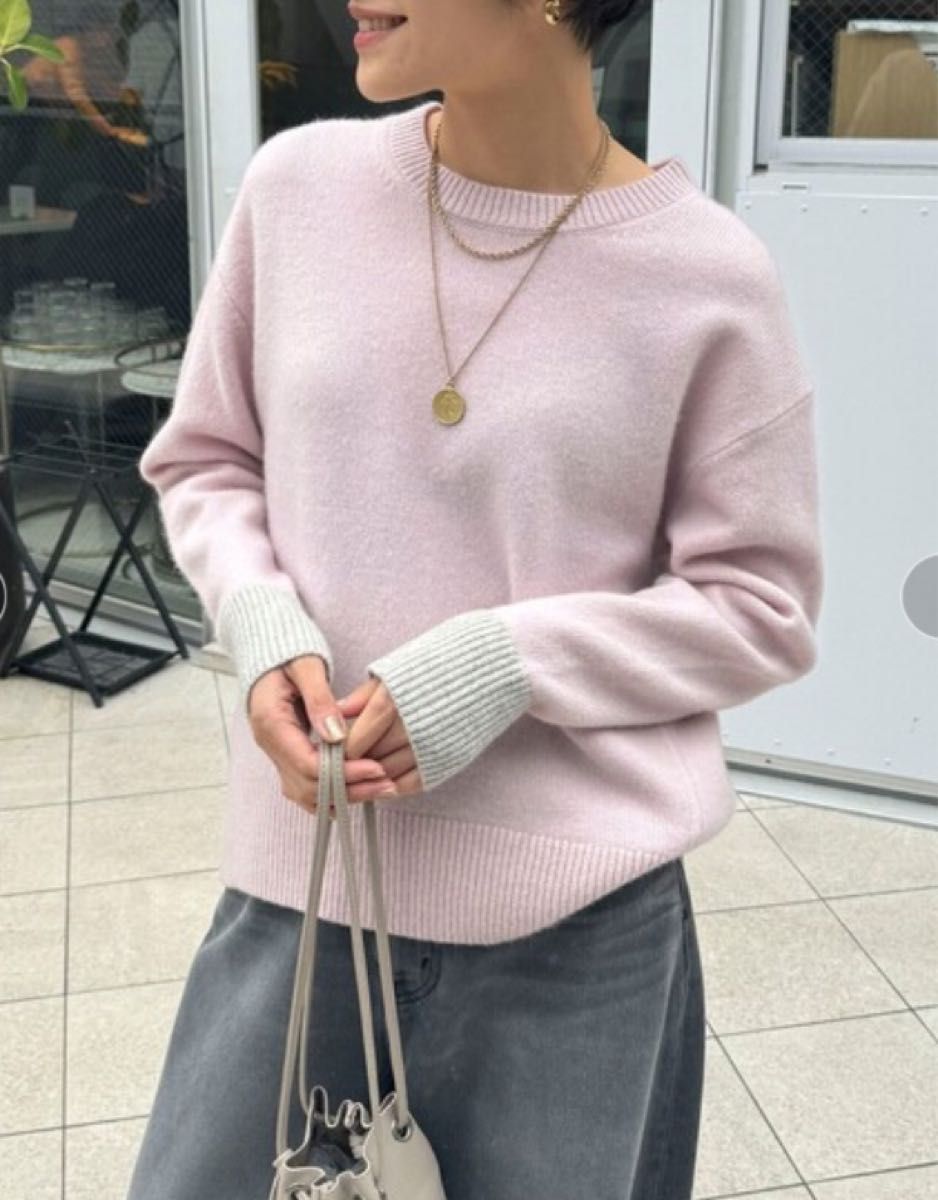 NOLLEY'S ノーリーズ カシミヤブレンドクルーネックプルオーバー NOLLEY'S ノーリーズ カシミヤブレンドクルーネックプルオーバー