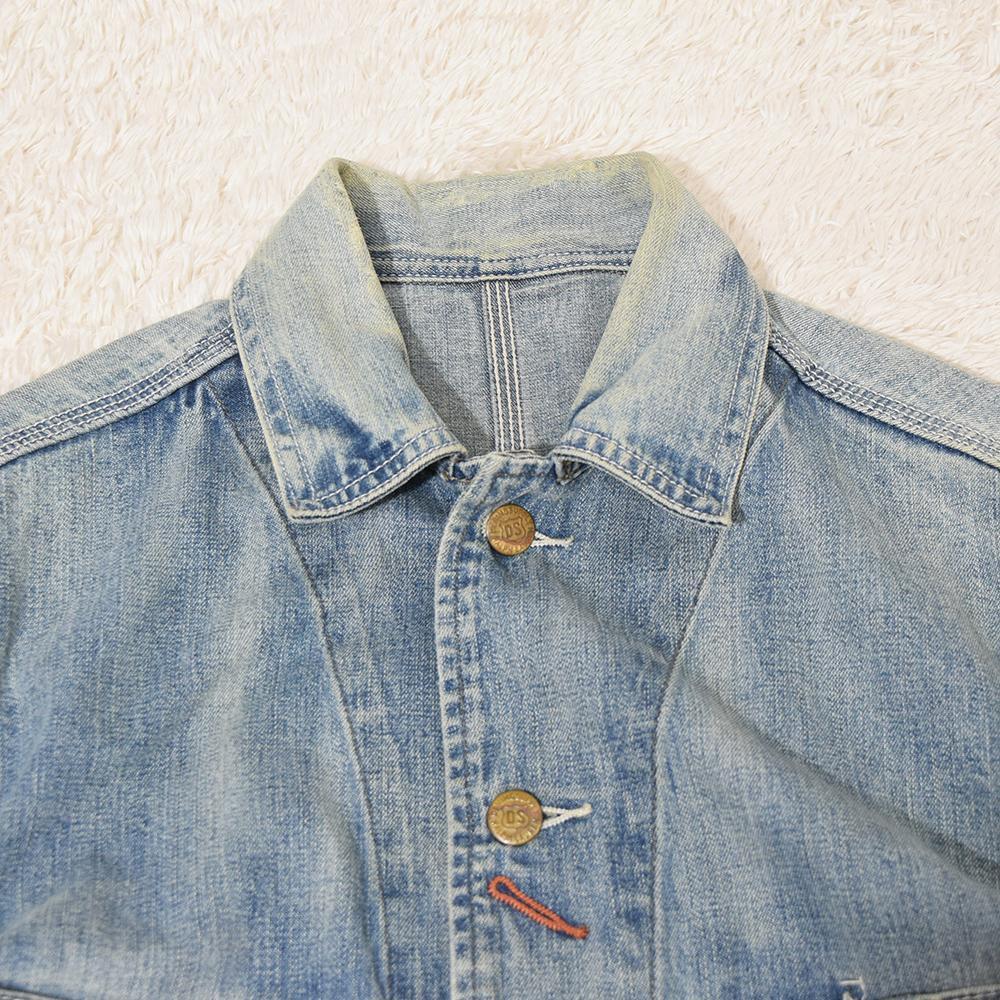 ラルフローレン DENIM&SUPPLY ビンテージ加工 デニム カバーオール ワークジャケット S ユーズドブルー RRL レイルウェイジャケット_画像5