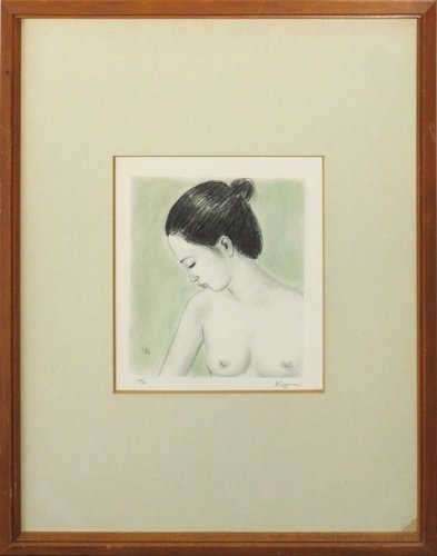日本の挿絵画家で艶っぽい美人画を描き続けました　　風間完　　版画　　「裸婦」　　限定50部　　【正光画廊】
