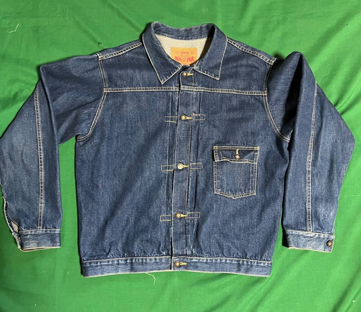 2401★ジージャン★90’s★OLD STUSSY★オールド ステューシー★赤ミミ★デニム ジャケット★L★ナンバーリング★検索）Levi's 506★当時物