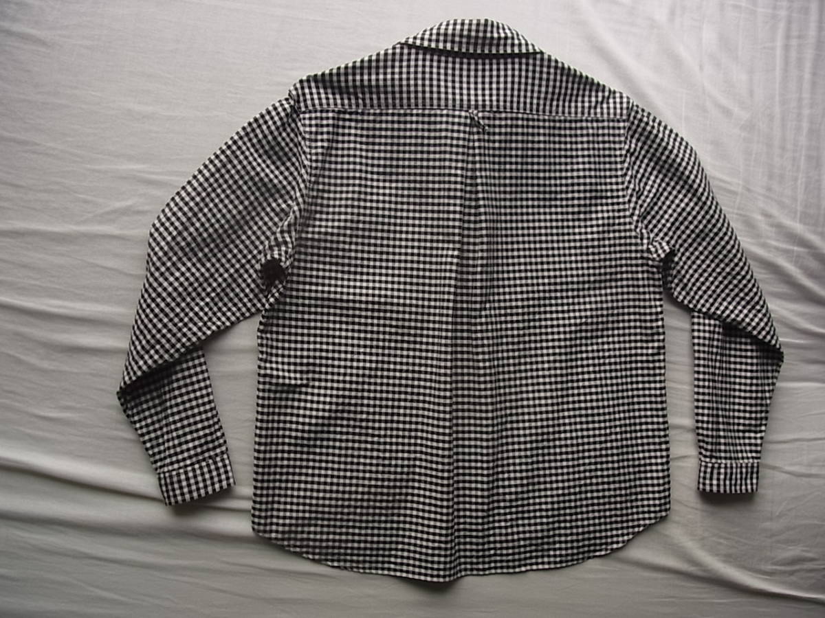 DANTON ダントン コットンオックス素材 ギンガムチェック柄 プルオーバー ラウンドカラーシャツ サイズ 38 日本製の画像5