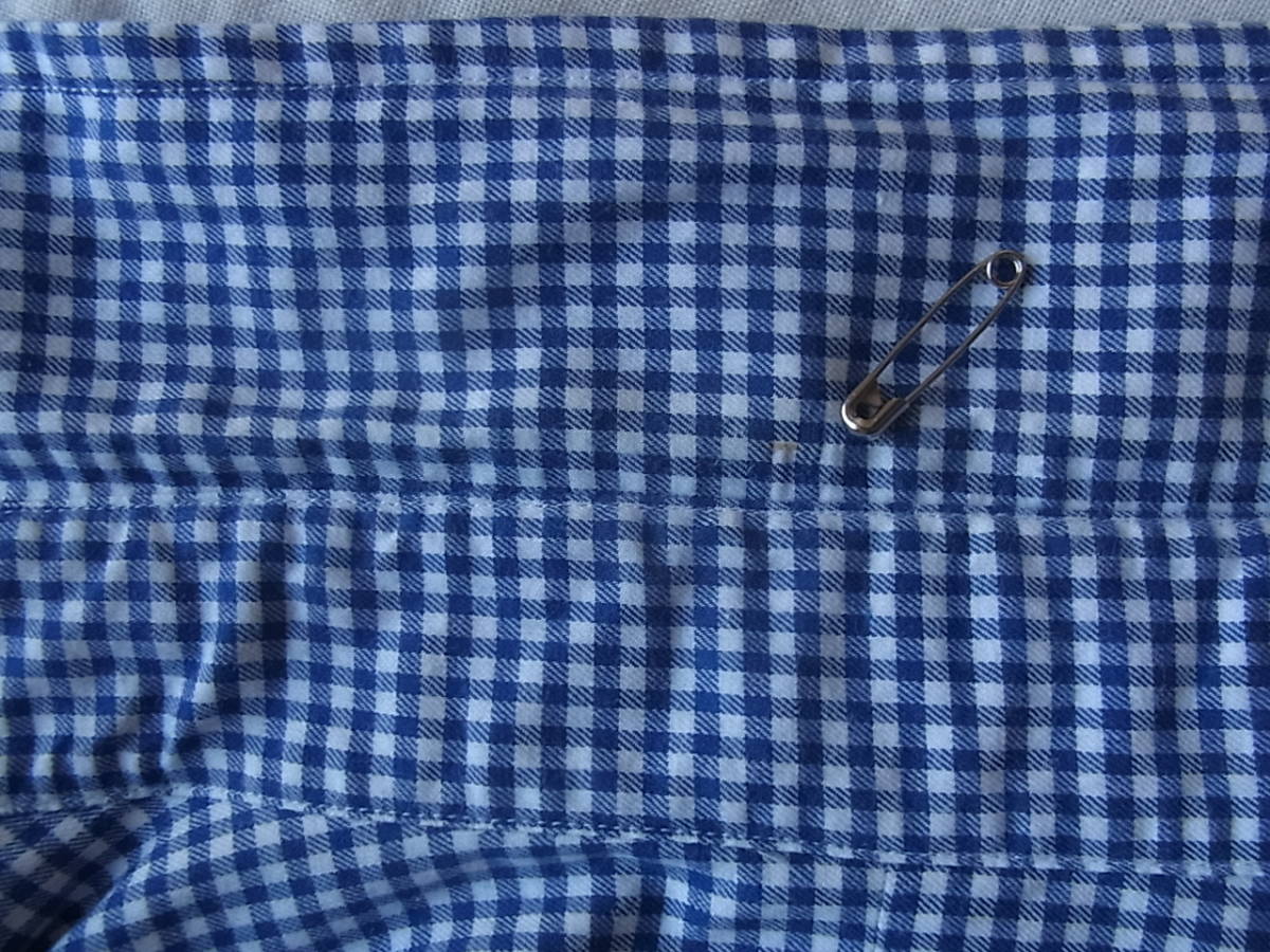RALPH LAUREN ラルフローレン ギンガムチェック柄 ボタンダウンシャツ サイズ S  オフホワイト × ネイビーブルーの画像6