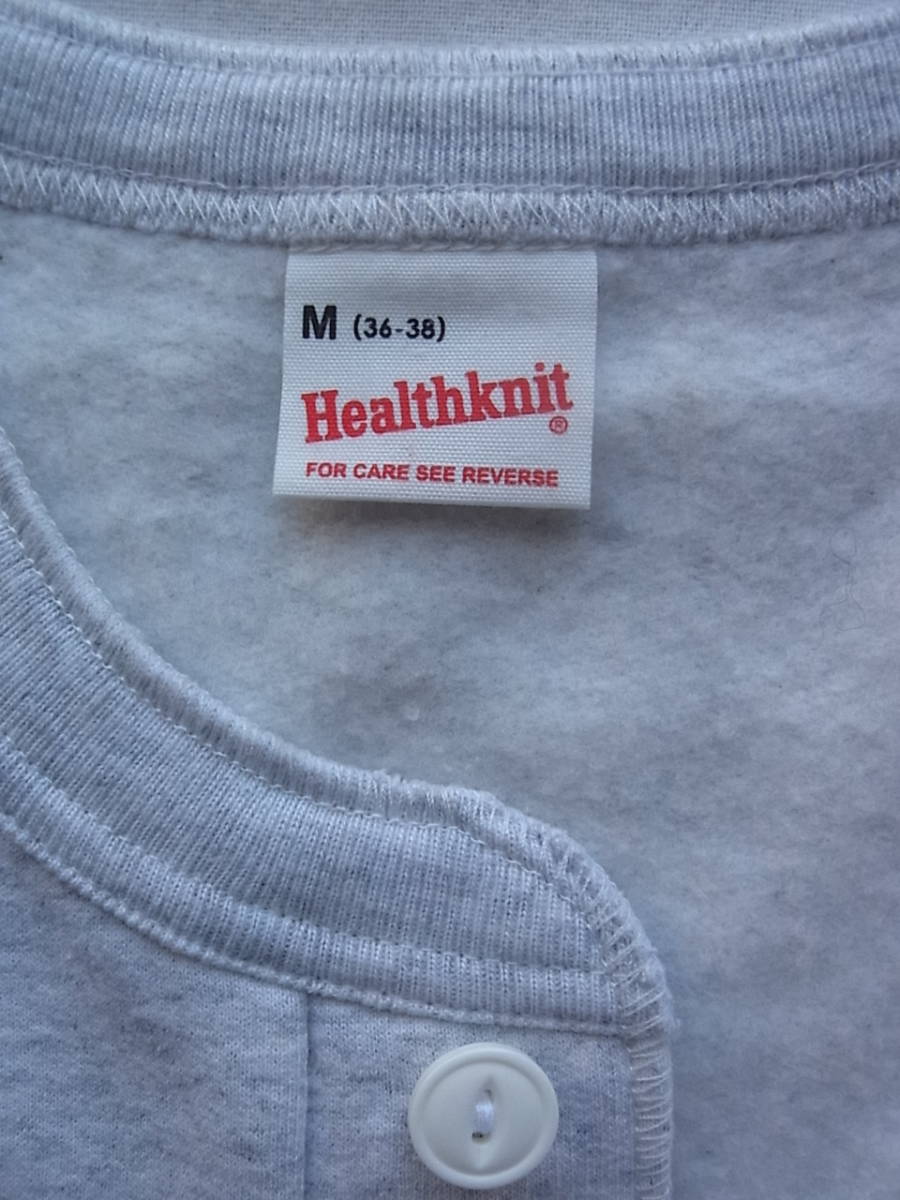 HealthKnit 　ヘルスニット　ヘンリーネック　スウェットシャツ　サイズ M(36-38)　杢ライトグレー_画像5
