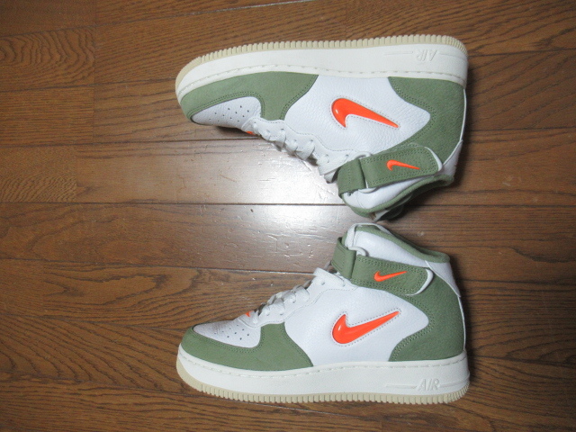 NIKE AIR FORCE 1 MID QS 'OIL GREEN ORANGE' / WHITE TOTAL ORANGE OIL GREENナイキエアフォース１ スニーカー メンズ_画像6