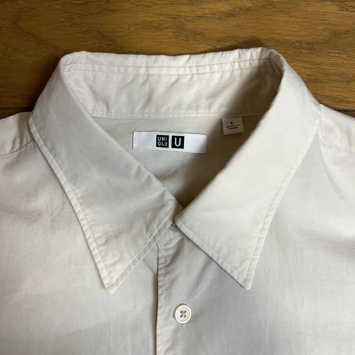 UNIQLO ユニクロ 長袖シャツ SHIRT ホワイト L_画像5