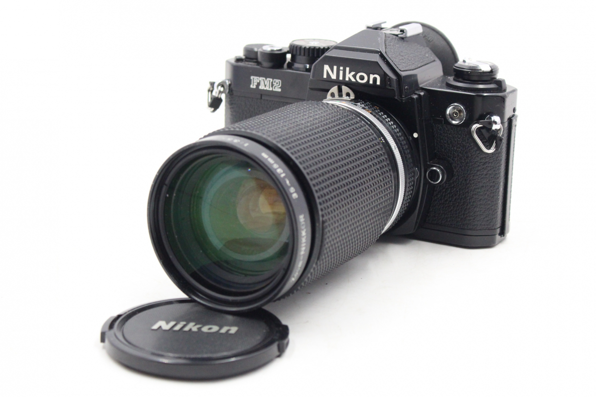 【ト静】 ★ Nikon ニコン FM2 ブラック ボディ フィルムカメラ レンズ付 35～135mm 1:3.5～4.5 中古現状品 GC524GCG48_画像3