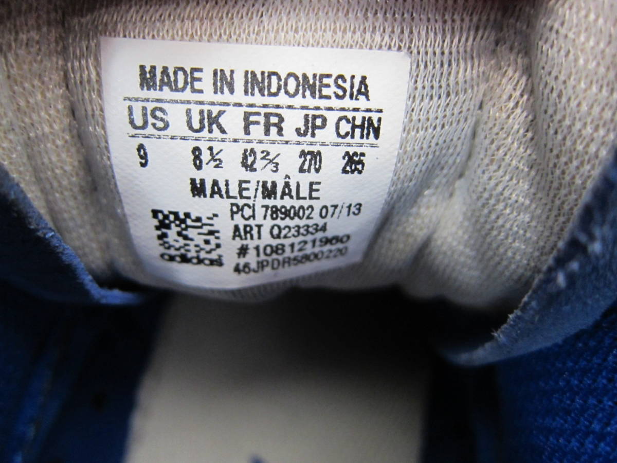 adidas BASKET PROFI( Adidas basket Pro fi)(Q23334) blue / white suede 27.US9 2013 year made ok2401C