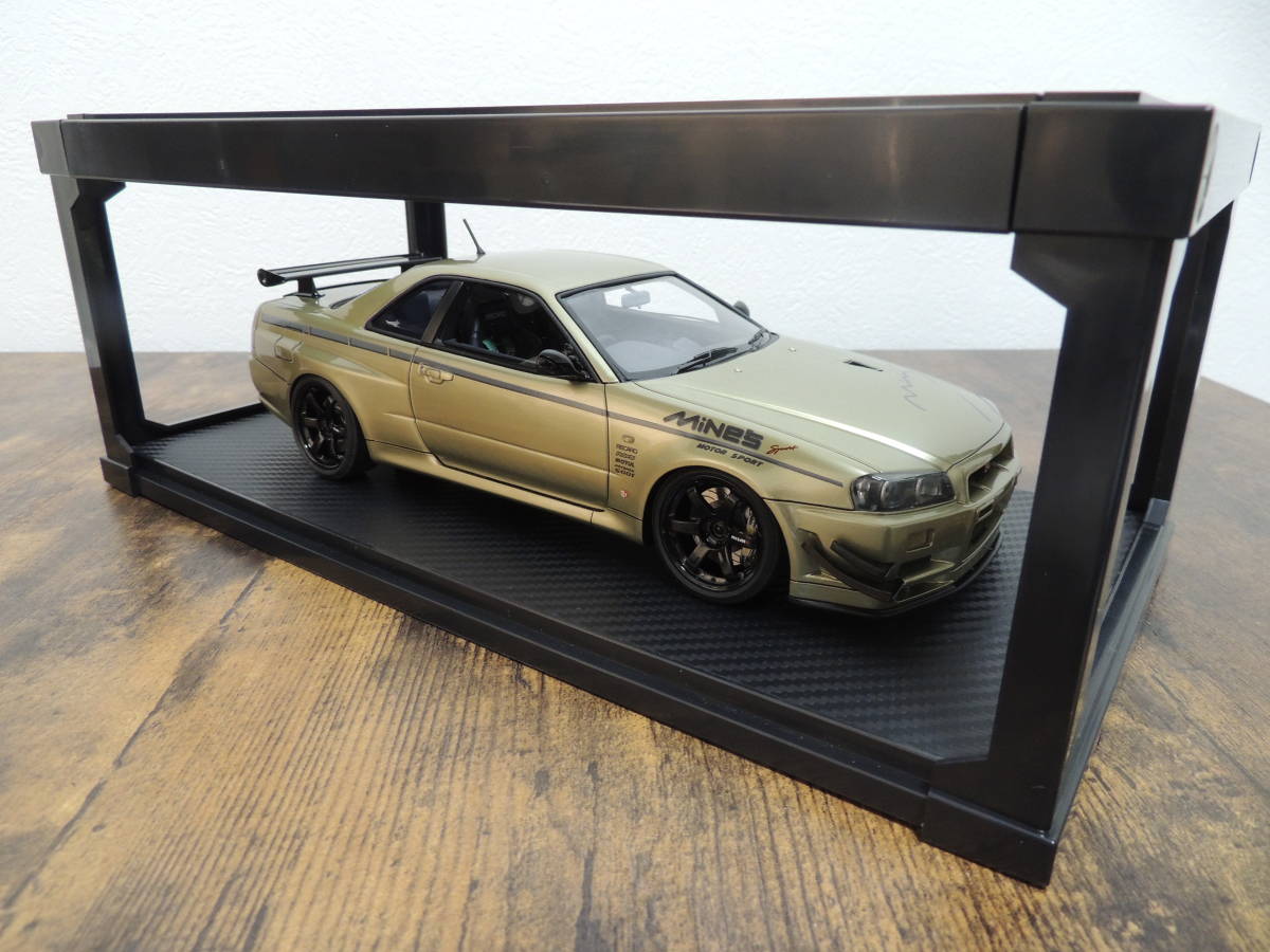 ★【ジャンク品】【コレクション整理品】No.0349 IG イグニッションモデル 1/18 Nissan Skyline GT-R Mine's (R34) Millennium jade_画像3