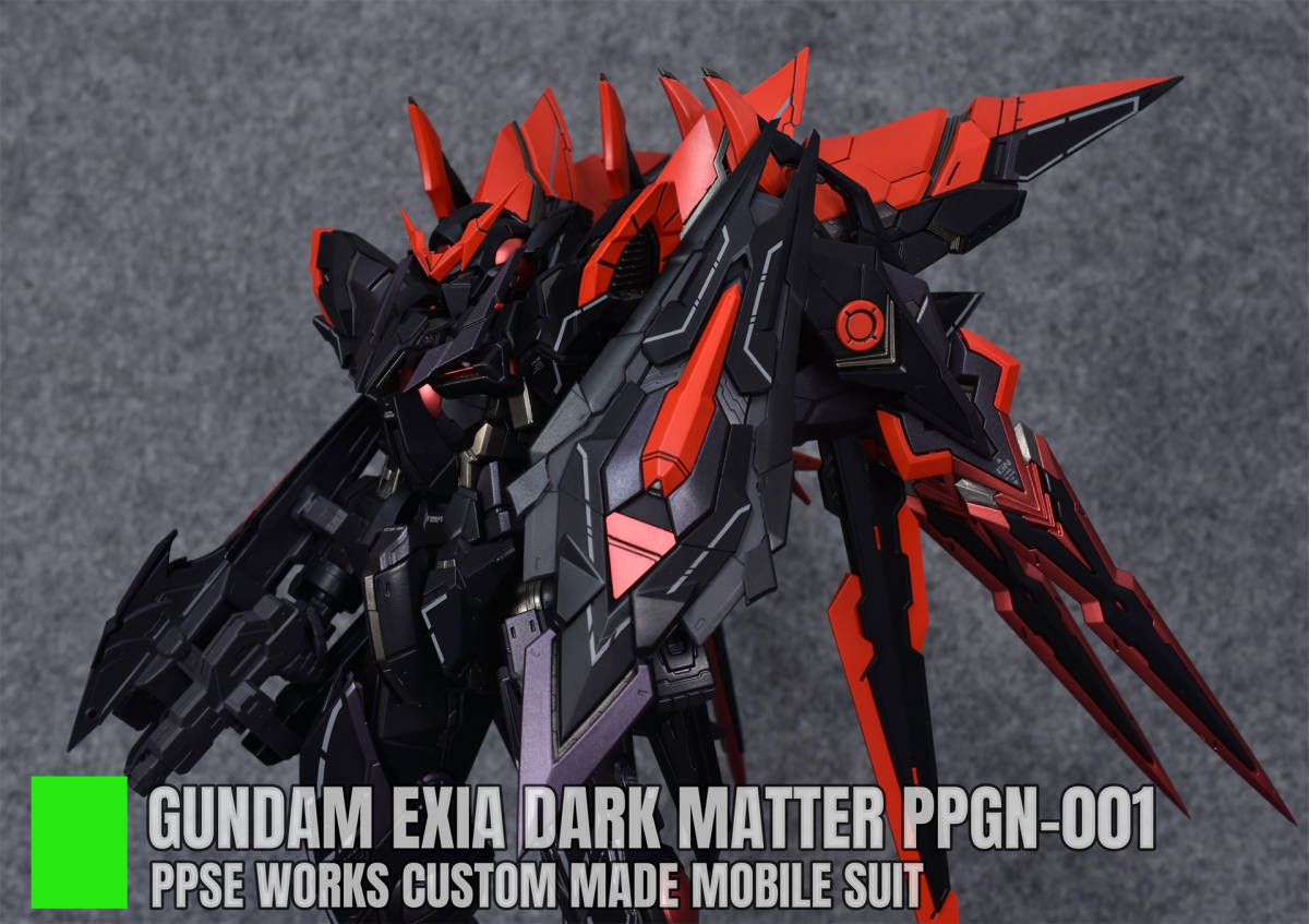 【MG 1/100 PPGN-001 ガンダムエクシアダークマター Gundam Exia Dark Matter ガンダムビルドファイターズ 徹底改修塗装済完成品】18 -80_画像1