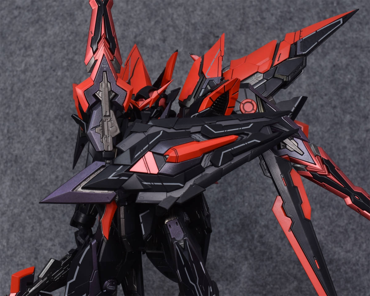 【MG 1/100 PPGN-001 ガンダムエクシアダークマター Gundam Exia Dark Matter ガンダムビルドファイターズ 徹底改修塗装済完成品】18 -80_画像5